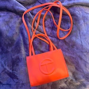 Orange Small Telfar Shopping Bag
